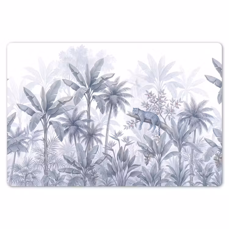 Kat - Tropisch bos - Modern - Grijs Placemat vinyl groot -zzsfeer1_Kitchenyeah-website