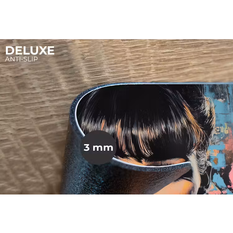 Kauwgom - Vrouw - Penseelstreken - Modern Placemat vinyl groot -closeup