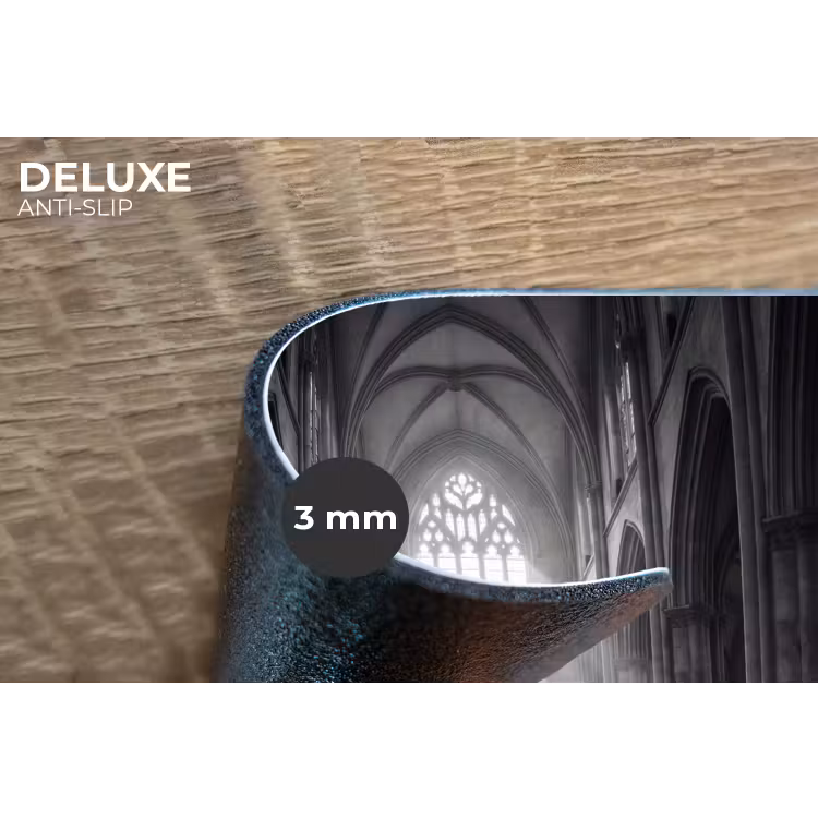 Kerk - Interieur - Lichtstralen - Architectuur - Klassiek Placemat vinyl groot -closeup