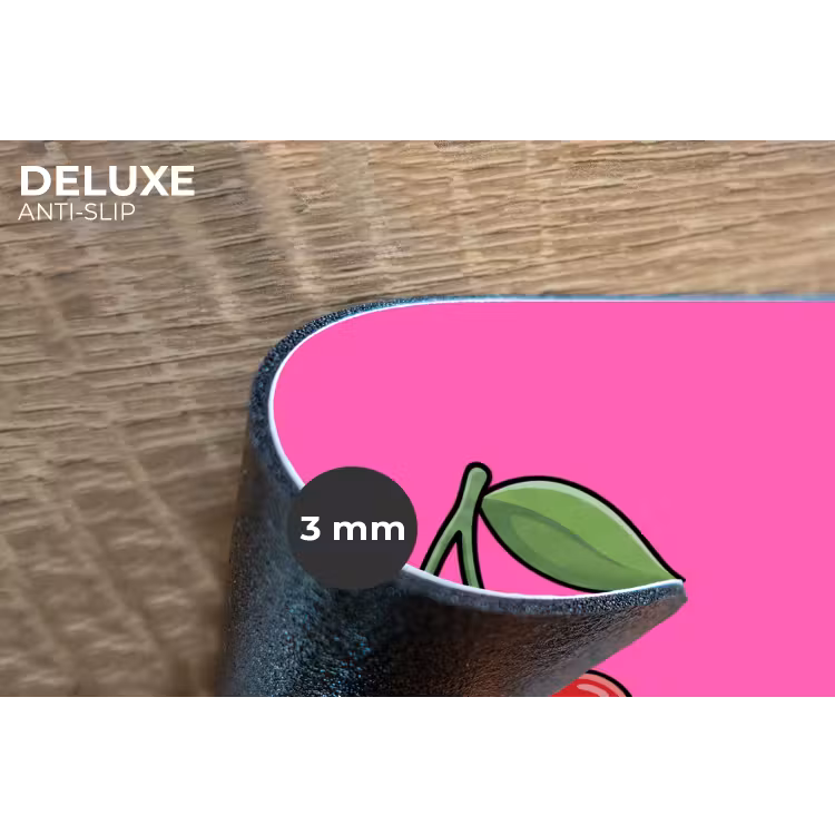 Kers - Roze - Fruit Placemat vinyl groot -closeup