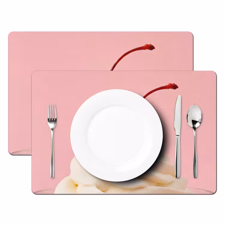 Kers - Slagroom - Roze Placemat vinyl groot -zzsfeer2_Kitchenyeah-website