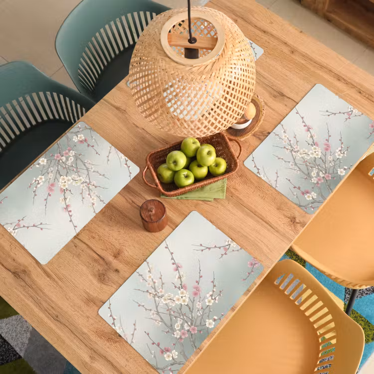 Kersen - Bloesem - Groen Placemat vinyl groot -zzsfeer5_Kitchenyeah-website