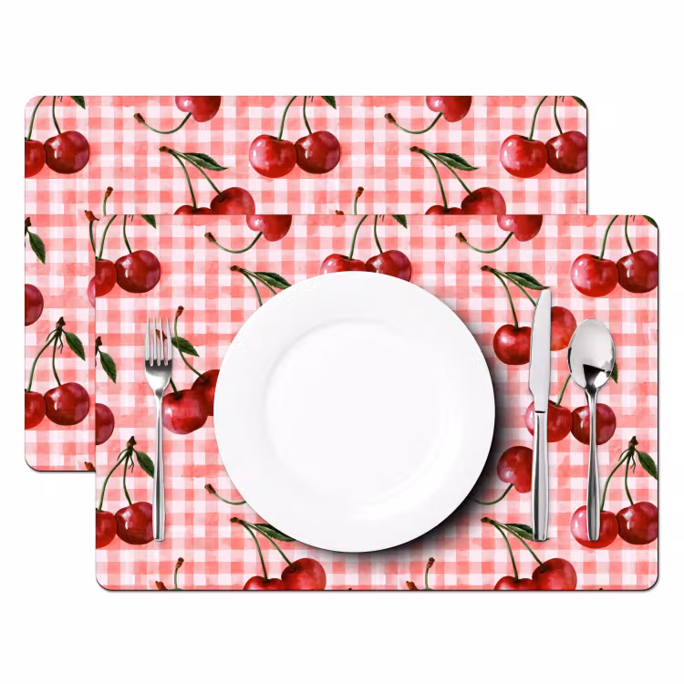 Kersen - Blokken - Rood Placemat vinyl groot 368 -zzsfeer2_Kitchenyeah-website