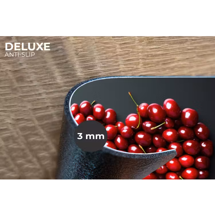 Kersen - Hart - Rood - Zwart Placemat vinyl groot -closeup