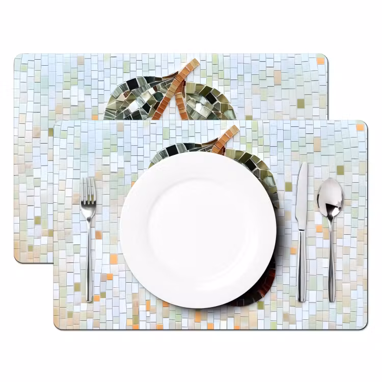 Kersen - Rood - Mozaïek - Blaadjes Placemat vinyl groot -zzsfeer2_Kitchenyeah-website