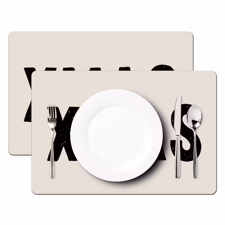 Kerst - Beige - Quotes - Xmas - Feestdagen Placemat vinyl groot -zzsfeer2_Kitchenyeah-website