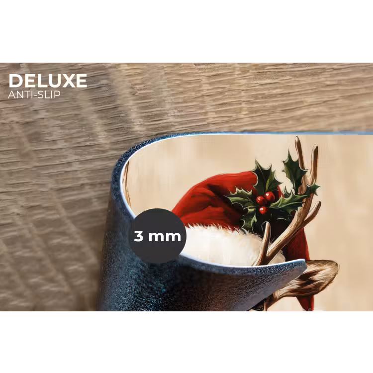 Kerst - Hert - Gewei - Rood Placemat vinyl groot -closeup