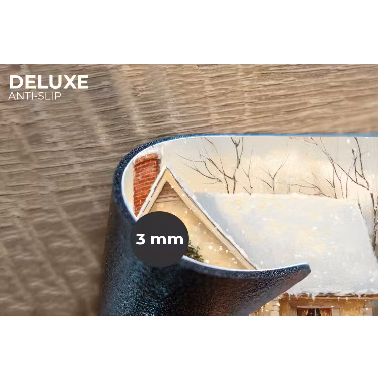 Kerst - Huis - Winter - Sneeuw Placemat vinyl groot -closeup