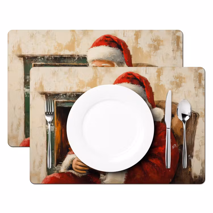 Kerst - Kerstman - Winter - Open Haard Placemat vinyl groot -zzsfeer2_Kitchenyeah-website