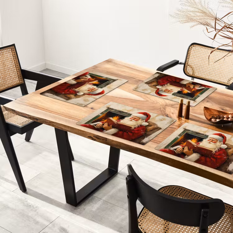Kerst - Kerstman - Winter - Open Haard Placemat vinyl groot -zzsfeer4_Kitchenyeah-website