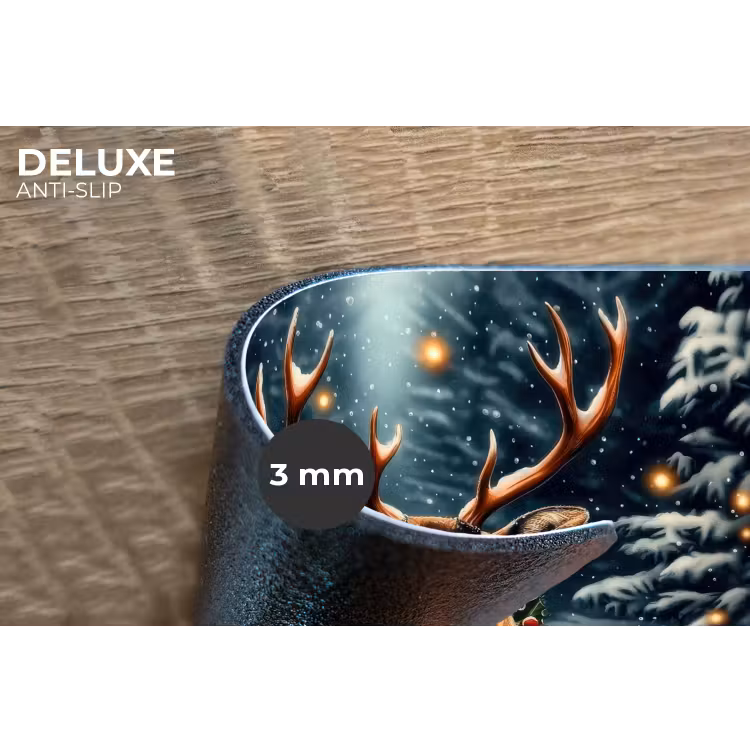 Kerst - Magie - Bos - Kleurrijk Placemat vinyl groot -closeup