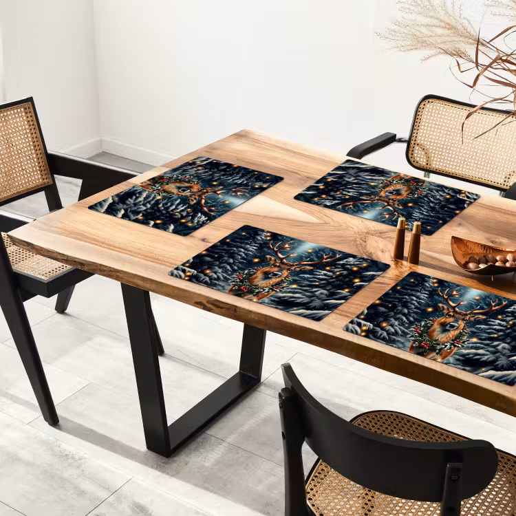 Kerst - Magie - Bos - Kleurrijk Placemat vinyl groot -zzsfeer4_Kitchenyeah-website