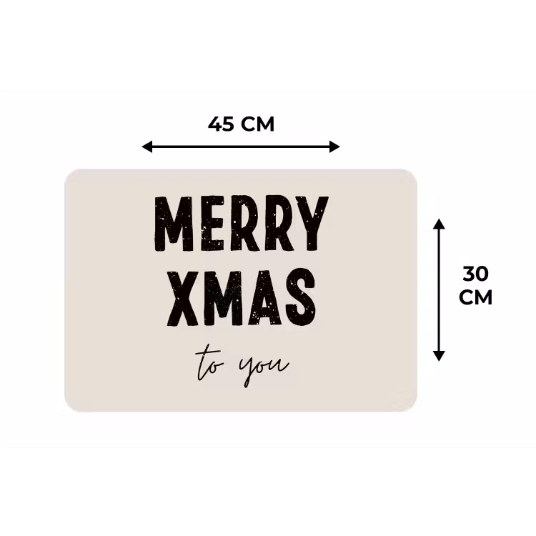 Kerst - Quotes - Merry xmas - Feestdagen - Zwart Placemat vinyl groot -specs