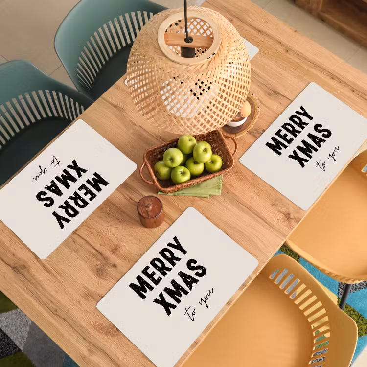 Kerst - Quotes - Merry xmas - Feestdagen - Zwart Placemat vinyl groot -zzsfeer5_Kitchenyeah-website