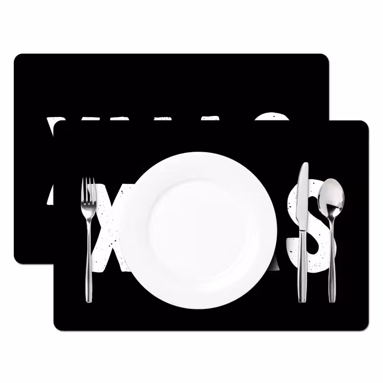 Kerst - Quotes - Xmas - Zwart - Feestdagen Placemat vinyl groot -zzsfeer2_Kitchenyeah-website