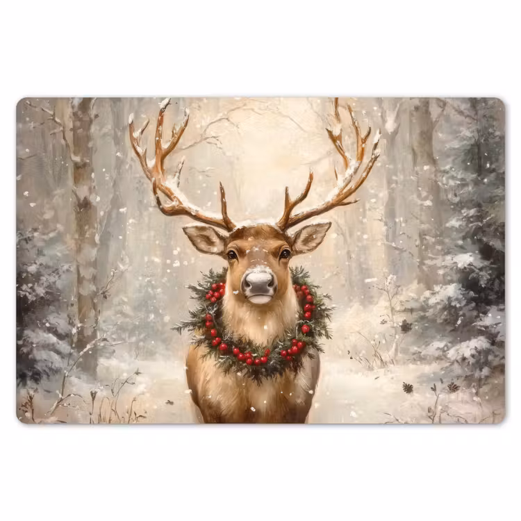 Kerst - Rendier - Winter - Krans Placemat vinyl groot -zzsfeer1_Kitchenyeah-website