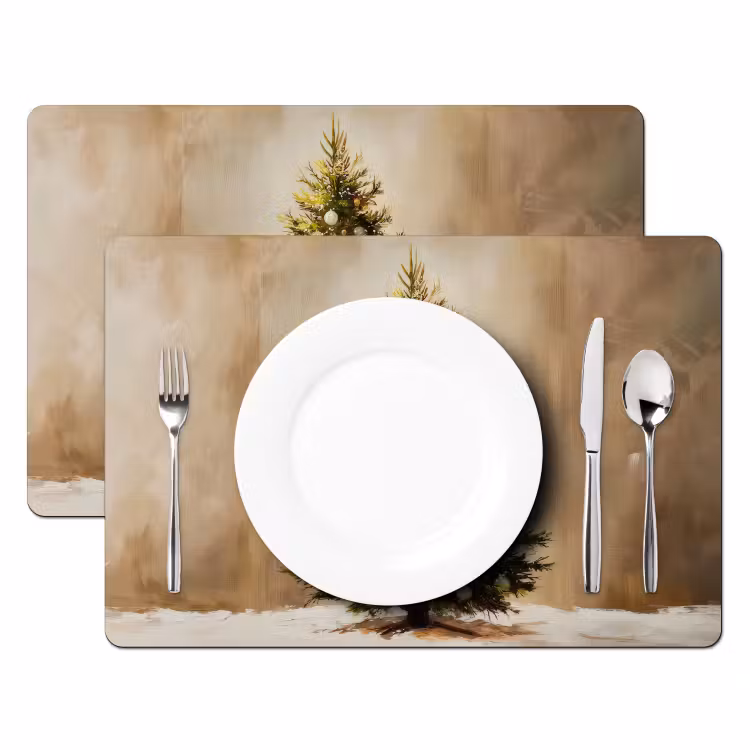 Kerst - Sfeer - Groen Placemat vinyl groot -zzsfeer2_Kitchenyeah-website
