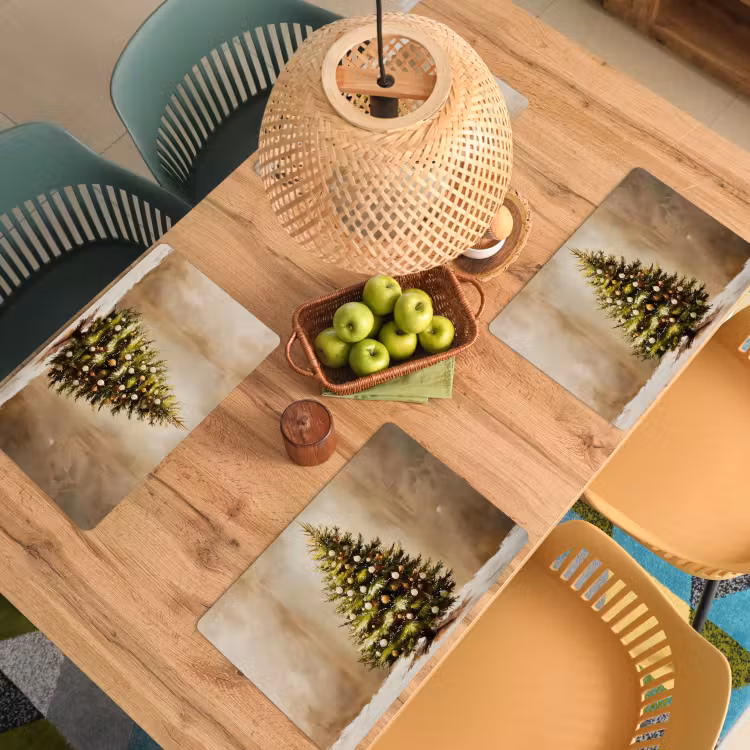 Kerst - Sfeer - Groen Placemat vinyl groot -zzsfeer5_Kitchenyeah-website
