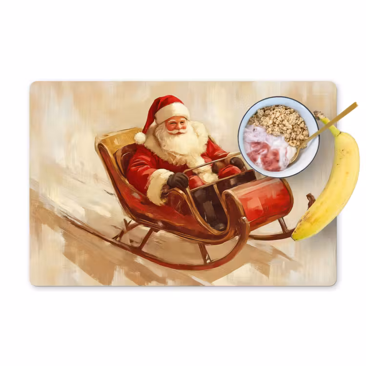 Kerst - Slee - Kerstman Placemat vinyl groot -zzzproduct_Kitchenyeah-website