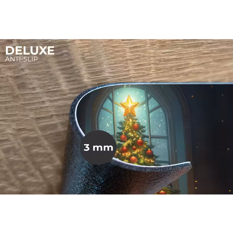 Kerstboom - Cadeau - Kerst - Winter Placemat vinyl groot -closeup