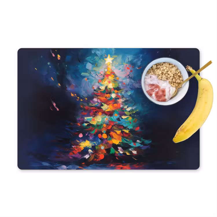 Kerstboom - Kerst - Abstract - Kleurrijk Placemat vinyl groot -zzzproduct_Kitchenyeah-website