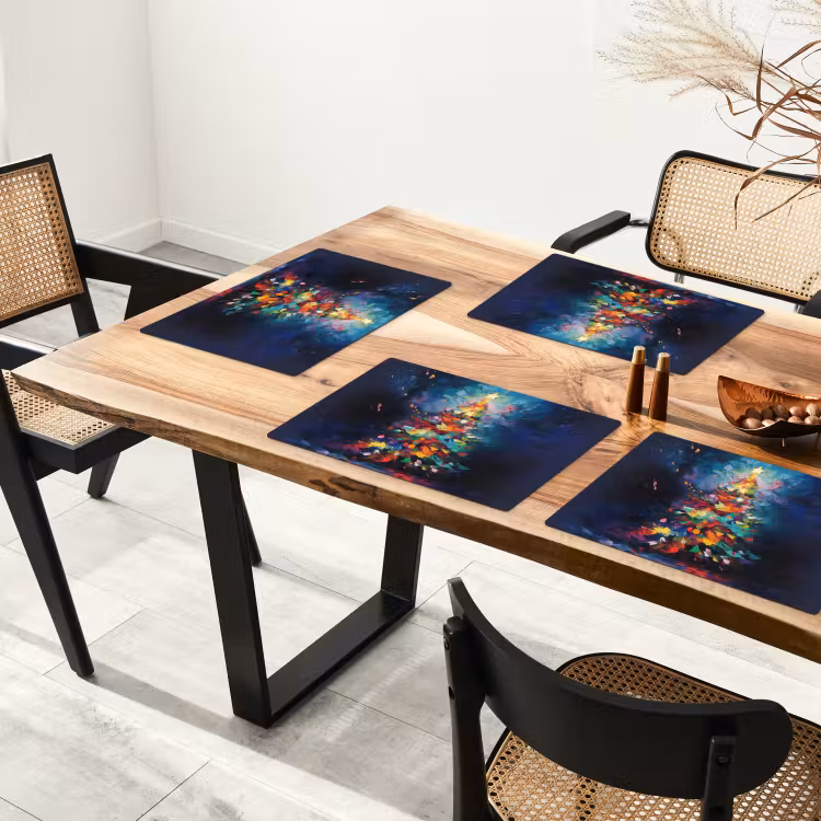 Kerstboom - Kerst - Abstract - Kleurrijk Placemat vinyl groot -zzsfeer4_Kitchenyeah-website