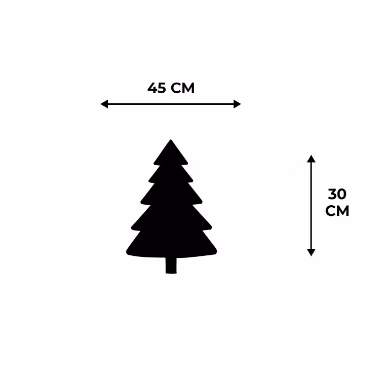 Kerstboom - Zwart - Kerstmis - Feest Placemat vinyl groot -specs