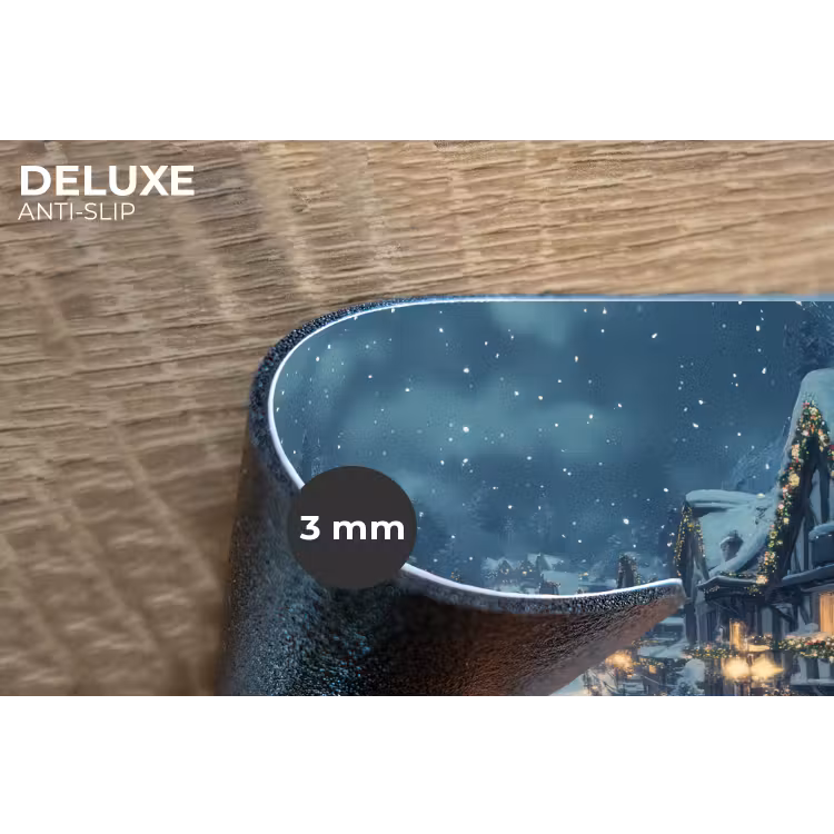 Kerstdorp - Kerst - Sneeuw - Winter Placemat vinyl groot -closeup