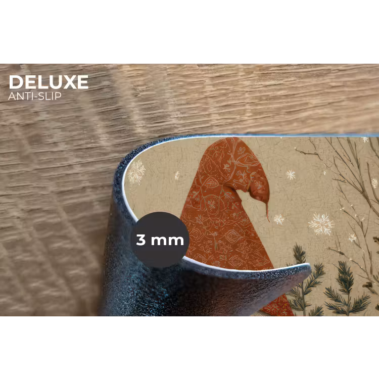 Kerstgnome - Konijntjes - Kleurrijk Placemat vinyl groot -closeup