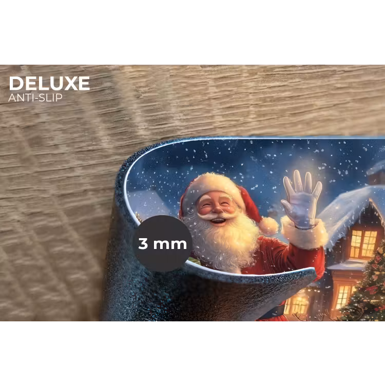 Kerstman - Dorp - Hert - Donker Placemat vinyl groot -closeup