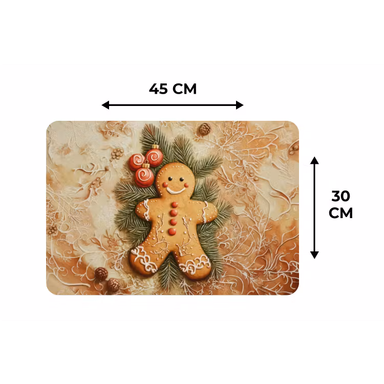 Kerstmis - Koekje - Poppetje - Speculaas Placemat vinyl groot -specs