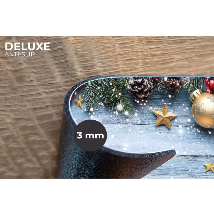Kerstomlijsting - Sneeuw - Meerkleurig Placemat vinyl groot -closeup