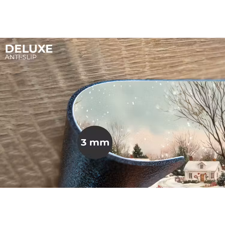 Kerstsfeer - Landelijk - Rood Placemat vinyl groot -closeup