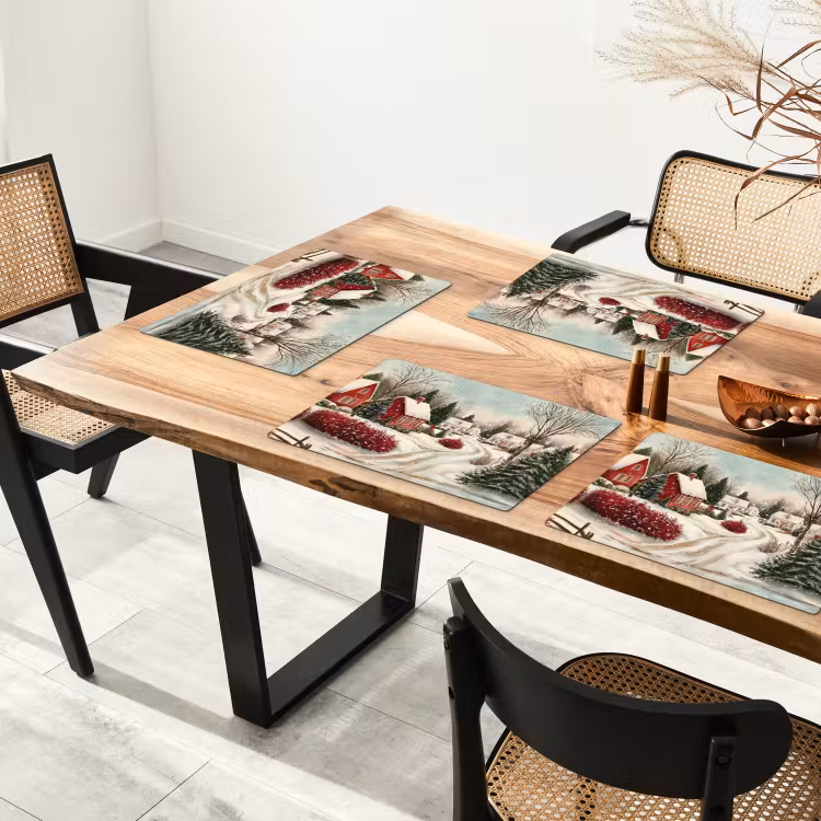 Kerstsfeer - Landelijk - Rood Placemat vinyl groot -zzsfeer4_Kitchenyeah-website