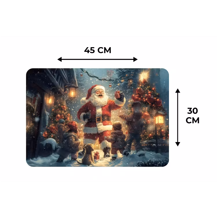 Kerstvreugde - Sneeuw - Kleurrijk Placemat vinyl groot -specs