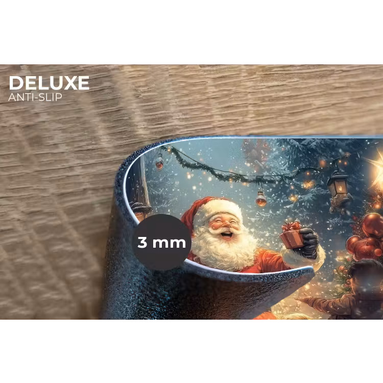 Kerstvreugde - Sneeuw - Kleurrijk Placemat vinyl groot -closeup