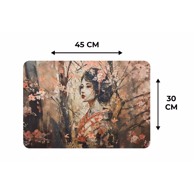 Kimono - Vrouw - kersenbomen Placemat vinyl groot -specs