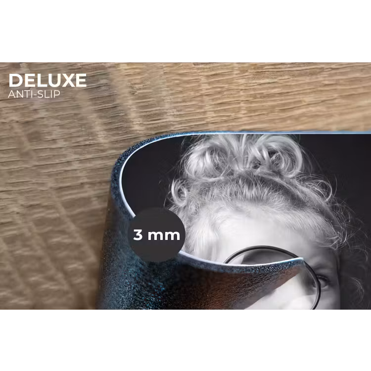 Kind - Vergrootglas - Portret - Zwart-wit Placemat vinyl groot -closeup