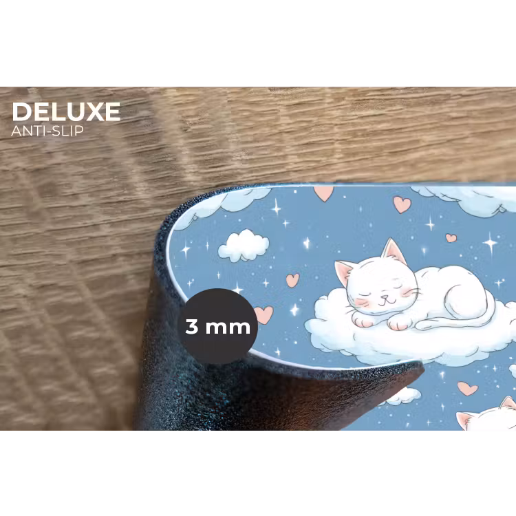 Kitten - Wolken - Blauw Placemat vinyl groot 368 -closeup