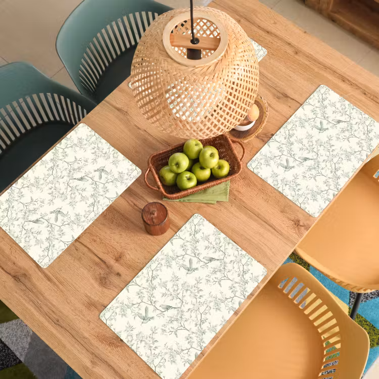 Klassiek - Vogels - Groen Placemat vinyl groot 368 -zzsfeer5_Kitchenyeah-website