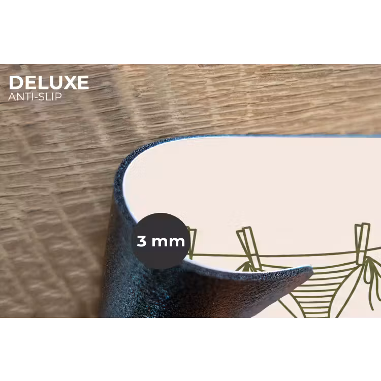 Kleding - Waslijn - Zomer - Lijntekening - Groen Placemat vinyl groot -closeup