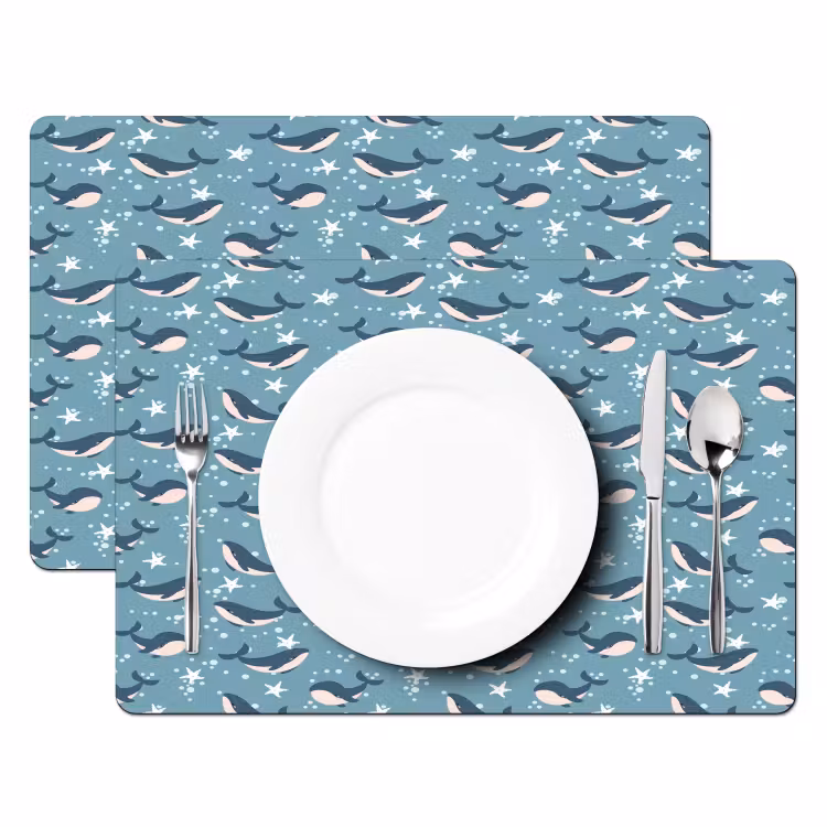 Klein - Oceaan - Walvis - Zeester Placemat vinyl groot 368 -zzsfeer2_Kitchenyeah-website