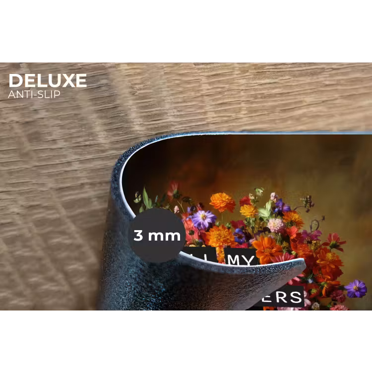 Kleur - Bloemen - Vintage - Bloemenvaas Placemat vinyl groot -closeup