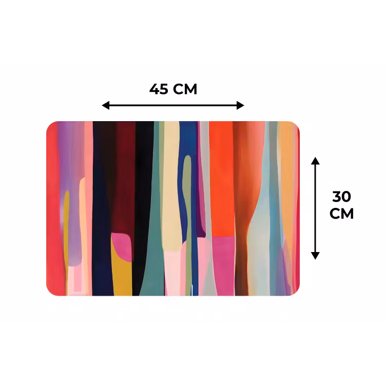 Kleurbanen - Verticaal - Kleurrijk Placemat vinyl groot -specs