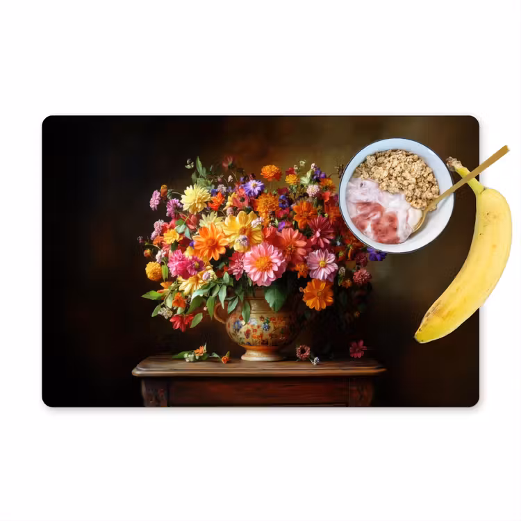 Kleuren - Boeket - Vaas - Hout Placemat vinyl groot -zzzproduct_Kitchenyeah-website