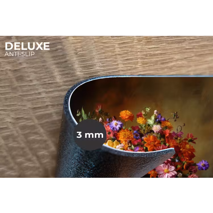 Kleuren - Boeket - Vaas - Hout Placemat vinyl groot -closeup