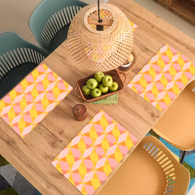 Kleurrijk - Ruitpatroon - Bladvormen Placemat vinyl groot 368 -zzsfeer5_Kitchenyeah-website