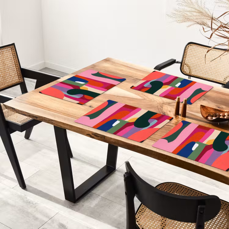 Kleurvakken - Recht - Rond - Abstract Placemat vinyl groot -zzsfeer4_Kitchenyeah-website