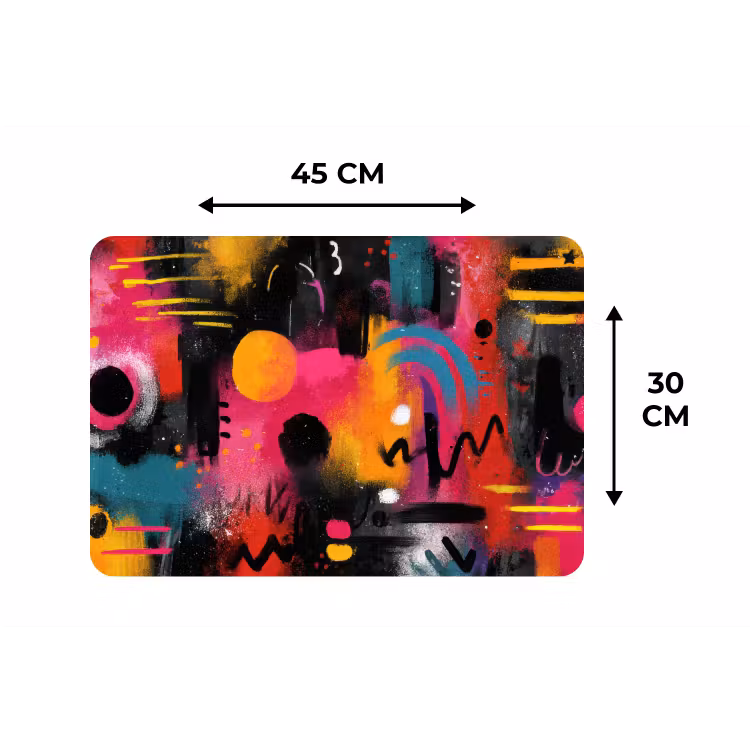 Kleurvlakken - Vormen - Kleurrijk - Abstract Placemat vinyl groot -specs