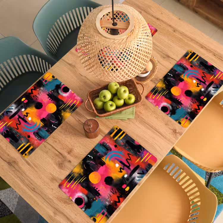 Kleurvlakken - Vormen - Kleurrijk - Abstract Placemat vinyl groot -zzsfeer5_Kitchenyeah-website